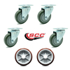 Service Caster Regency 600UBCKIT6 U-Boat Cart Caster and Wheel Replacement Set - REG-SCC-20S414-PPUB-TP2-4-PPUD820-2